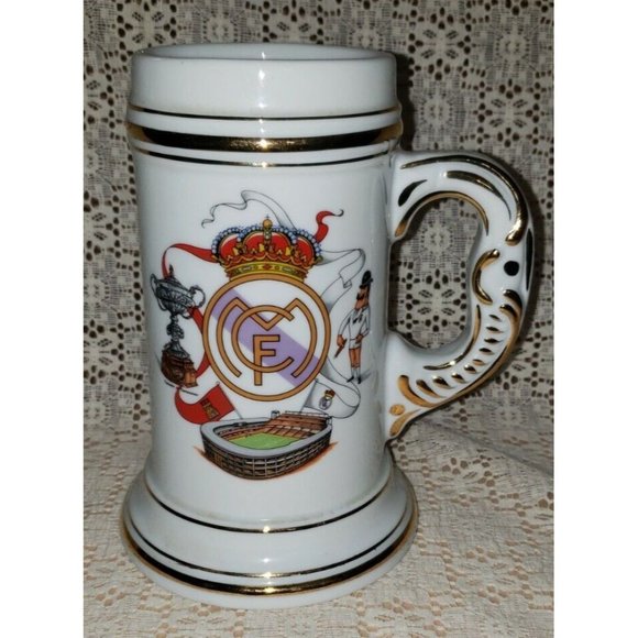 Vintage Real Madrid Ivory Tankard Mug Beer Stein in EUC!!